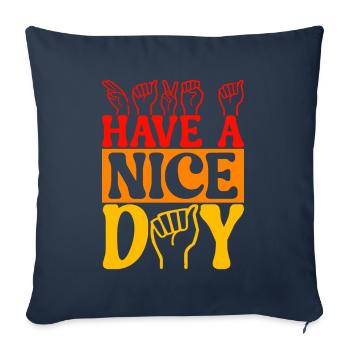 Sourds sourds muets sourds - Housse de coussin décorative 45 x 45 cm - bleu marine - Devant