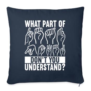 Sourds sourds muets sourds - Housse de coussin décorative 45 x 45 cm - bleu marine - Devant