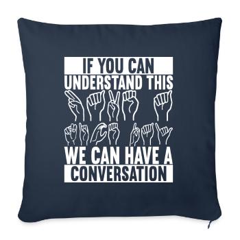Sourds sourds muets sourds - Housse de coussin décorative 45 x 45 cm - bleu marine - Devant