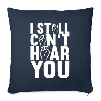 Sourds sourds muets sourds - Housse de coussin décorative 45 x 45 cm - bleu marine - Devant