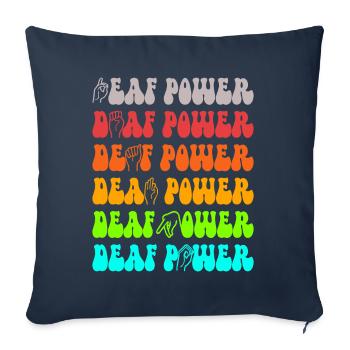 Sourds sourds muets sourds - Housse de coussin décorative 45 x 45 cm - bleu marine - Devant