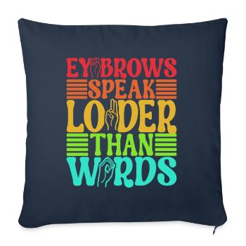 Sourds sourds muets sourds - Housse de coussin décorative 45 x 45 cm - bleu marine - Devant