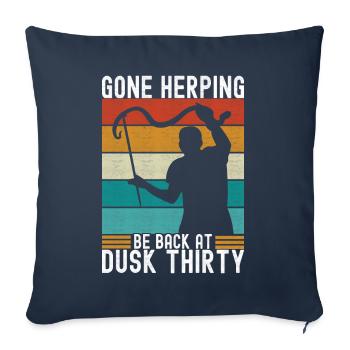 Herpétologie attrape-serpents - Housse de coussin décorative 45 x 45 cm - bleu marine - Devant