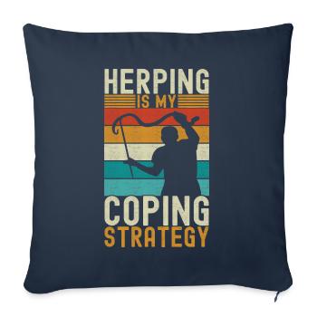 Herpétologie attrape-serpents - Housse de coussin décorative 45 x 45 cm - bleu marine - Devant