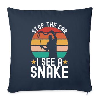 Herpétologie attrape-serpents - Housse de coussin décorative 45 x 45 cm - bleu marine - Devant