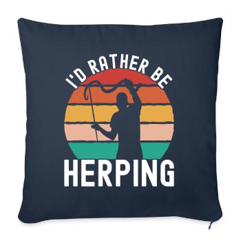 Herpétologie attrape-serpents - Housse de coussin décorative 45 x 45 cm - bleu marine - Devant