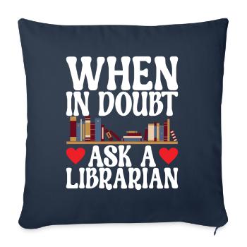 Bibliothèque de rats de bibliothèque de livres de lecture - Housse de coussin décorative 45 x 45 cm - bleu marine - Devant