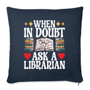 Bibliothèque de rats de bibliothèque de livres de lecture - Housse de coussin décorative 45 x 45 cm - bleu marine - Devant