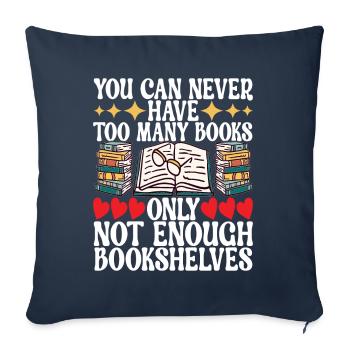 Bibliothèque de rats de bibliothèque de livres de lecture - Housse de coussin décorative 45 x 45 cm - bleu marine - Devant