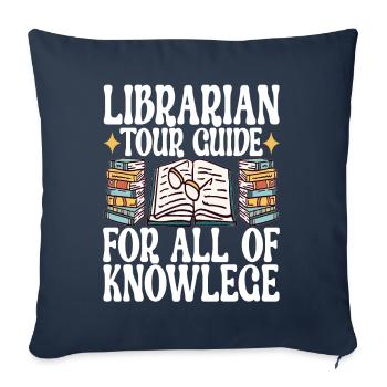 Bibliothèque de rats de bibliothèque de livres de lecture - Housse de coussin décorative 45 x 45 cm - bleu marine - Devant