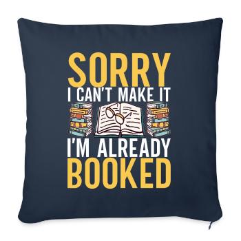 Bibliothèque de rats de bibliothèque de livres de lecture - Housse de coussin décorative 45 x 45 cm - bleu marine - Devant