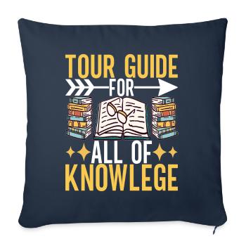 Bibliothèque de rats de bibliothèque de livres de lecture - Housse de coussin décorative 45 x 45 cm - bleu marine - Devant