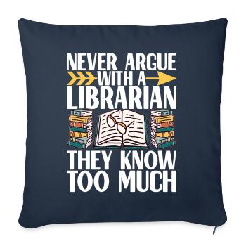 Bibliothèque de rats de bibliothèque de livres de lecture - Housse de coussin décorative 45 x 45 cm - bleu marine - Devant
