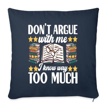 Bibliothèque de rats de bibliothèque de livres de lecture - Housse de coussin décorative 45 x 45 cm - bleu marine - Devant