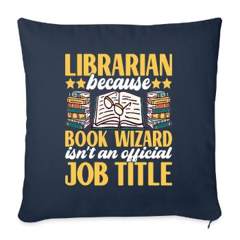 Bibliothèque de rats de bibliothèque de livres de lecture - Housse de coussin décorative 45 x 45 cm - bleu marine - Devant