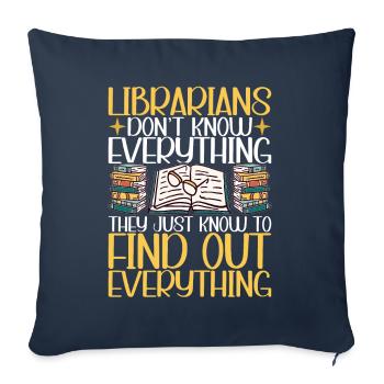 Bibliothèque de rats de bibliothèque de livres de lecture - Housse de coussin décorative 45 x 45 cm - bleu marine - Devant
