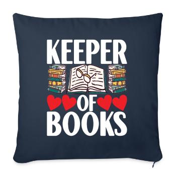 Bibliothèque de rats de bibliothèque de livres de lecture - Housse de coussin décorative 45 x 45 cm - bleu marine - Devant