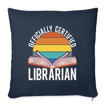 Lire des livres Rat de bibliothèque - Housse de coussin décorative 45 x 45 cm - bleu marine - Devant