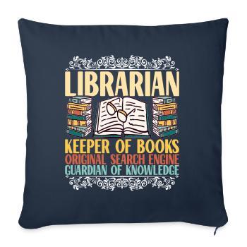 Bibliothèque de rats de bibliothèque de livres de lecture - Housse de coussin décorative 45 x 45 cm - bleu marine - Devant