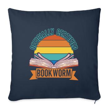 Lire des livres Rat de bibliothèque - Housse de coussin décorative 45 x 45 cm - bleu marine - Devant