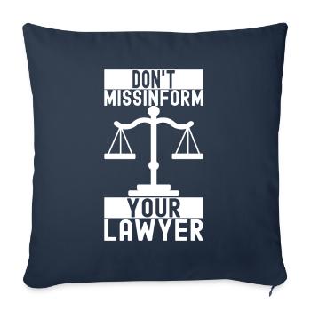 Étudiant en droit Juge Procureur - Housse de coussin décorative 45 x 45 cm - bleu marine - Devant