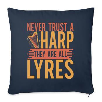 Harp harp player - Sofa pillowcase 17,3'' x 17,3'' (45 x 45 cm) - navy - Front