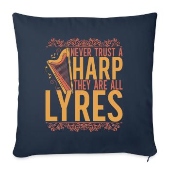Harp harp player - Sofa pillowcase 17,3'' x 17,3'' (45 x 45 cm) - navy - Front