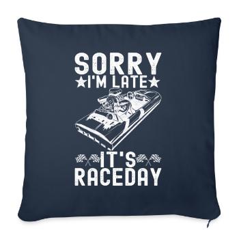 Course de dragsters - Housse de coussin décorative 45 x 45 cm - bleu marine - Devant