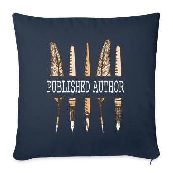 Auteur Écrivain Écrivain - Housse de coussin décorative 45 x 45 cm - bleu marine - Devant