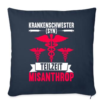 Infirmière infirmière - Housse de coussin décorative 45 x 45 cm - bleu marine - Devant