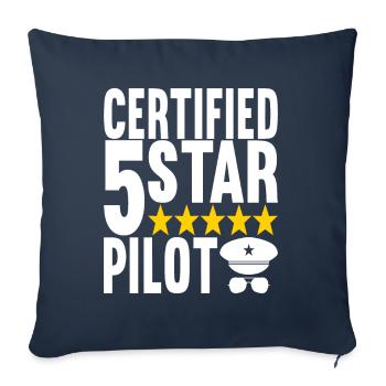 Pilot Airplane - Sofa pillowcase 17,3'' x 17,3'' (45 x 45 cm) - navy - Front