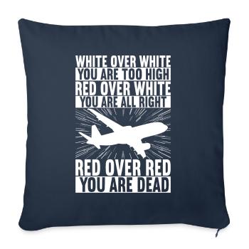 Pilot Airplane - Sofa pillowcase 17,3'' x 17,3'' (45 x 45 cm) - navy - Front