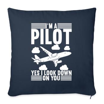 Pilot Airplane - Sofa pillowcase 17,3'' x 17,3'' (45 x 45 cm) - navy - Front