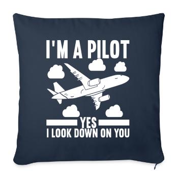 Pilot Airplane - Sofa pillowcase 17,3'' x 17,3'' (45 x 45 cm) - navy - Front