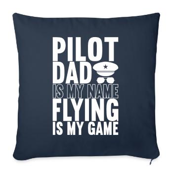 Pilot Airplane - Sofa pillowcase 17,3'' x 17,3'' (45 x 45 cm) - navy - Front