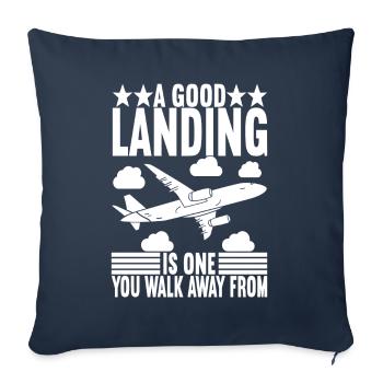Pilot Airplane - Sofa pillowcase 17,3'' x 17,3'' (45 x 45 cm) - navy - Front