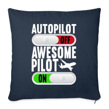Pilot Airplane - Sofa pillowcase 17,3'' x 17,3'' (45 x 45 cm) - navy - Front