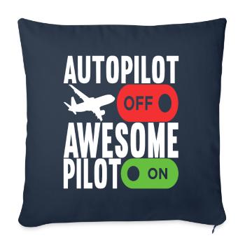 Pilot Airplane - Sofa pillowcase 17,3'' x 17,3'' (45 x 45 cm) - navy - Front