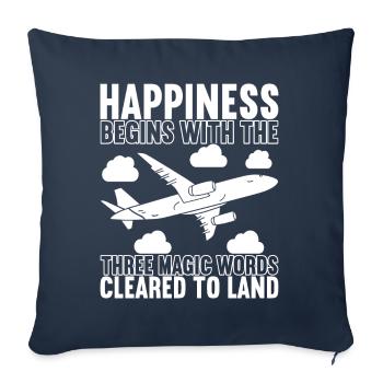 Pilot Airplane - Sofa pillowcase 17,3'' x 17,3'' (45 x 45 cm) - navy - Front