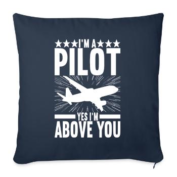 Pilot Airplane - Sofa pillowcase 17,3'' x 17,3'' (45 x 45 cm) - navy - Front