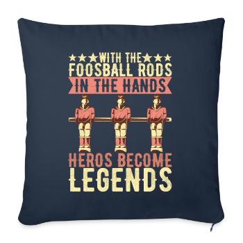 Baby-foot - Housse de coussin décorative 45 x 45 cm - bleu marine - Devant