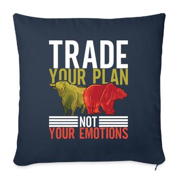 Actions Actionnaire Investisseur - Housse de coussin décorative 45 x 45 cm - bleu marine - Devant