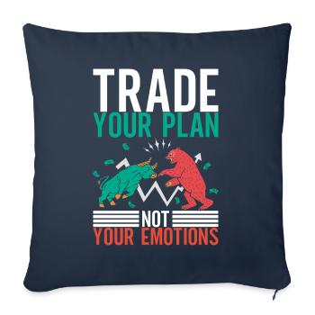 Actions Actionnaire Investisseur - Housse de coussin décorative 45 x 45 cm - bleu marine - Devant