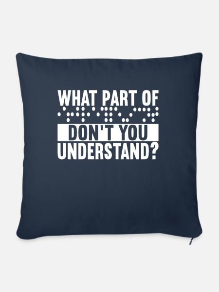 Blind Sehbehinderung - Sofakissenbezug 45 x 45 cm - Navy