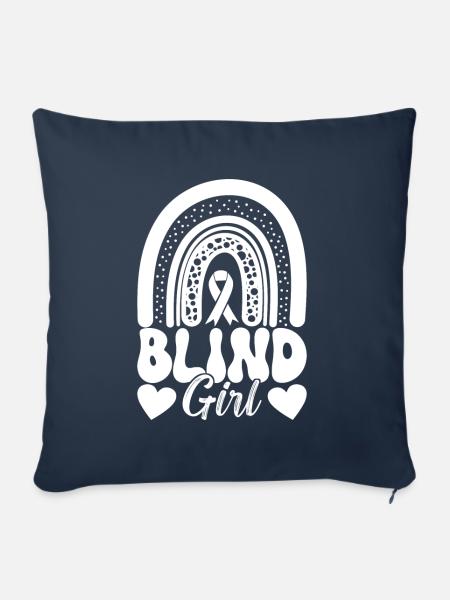 Blind Sehbehinderung - Sofakissenbezug 45 x 45 cm - Navy