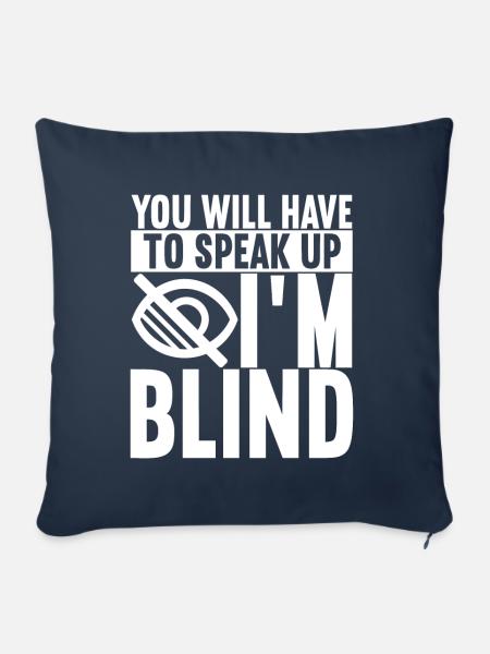 Blind Sehbehinderung - Sofakissenbezug 45 x 45 cm - Navy