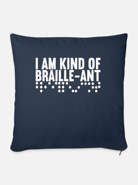 Blind Sehbehinderung - Sofakissenbezug 45 x 45 cm - Navy
