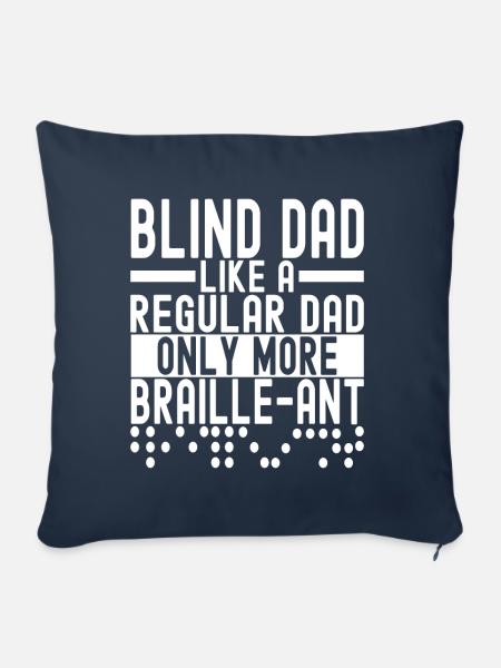 Blind Sehbehinderung - Sofakissenbezug 45 x 45 cm - Navy