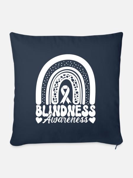 Blind Sehbehinderung - Sofakissenbezug 45 x 45 cm - Navy