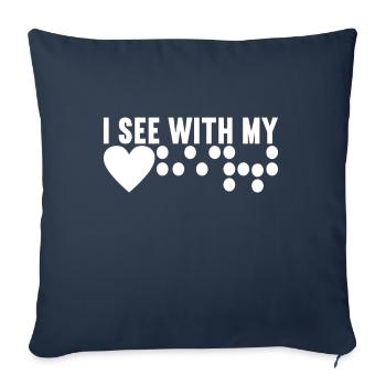 Blind visual impairment - Sofa pillowcase 17,3'' x 17,3'' (45 x 45 cm) - navy - Front